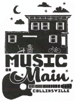 logo graphic with guitar: Music on Main.